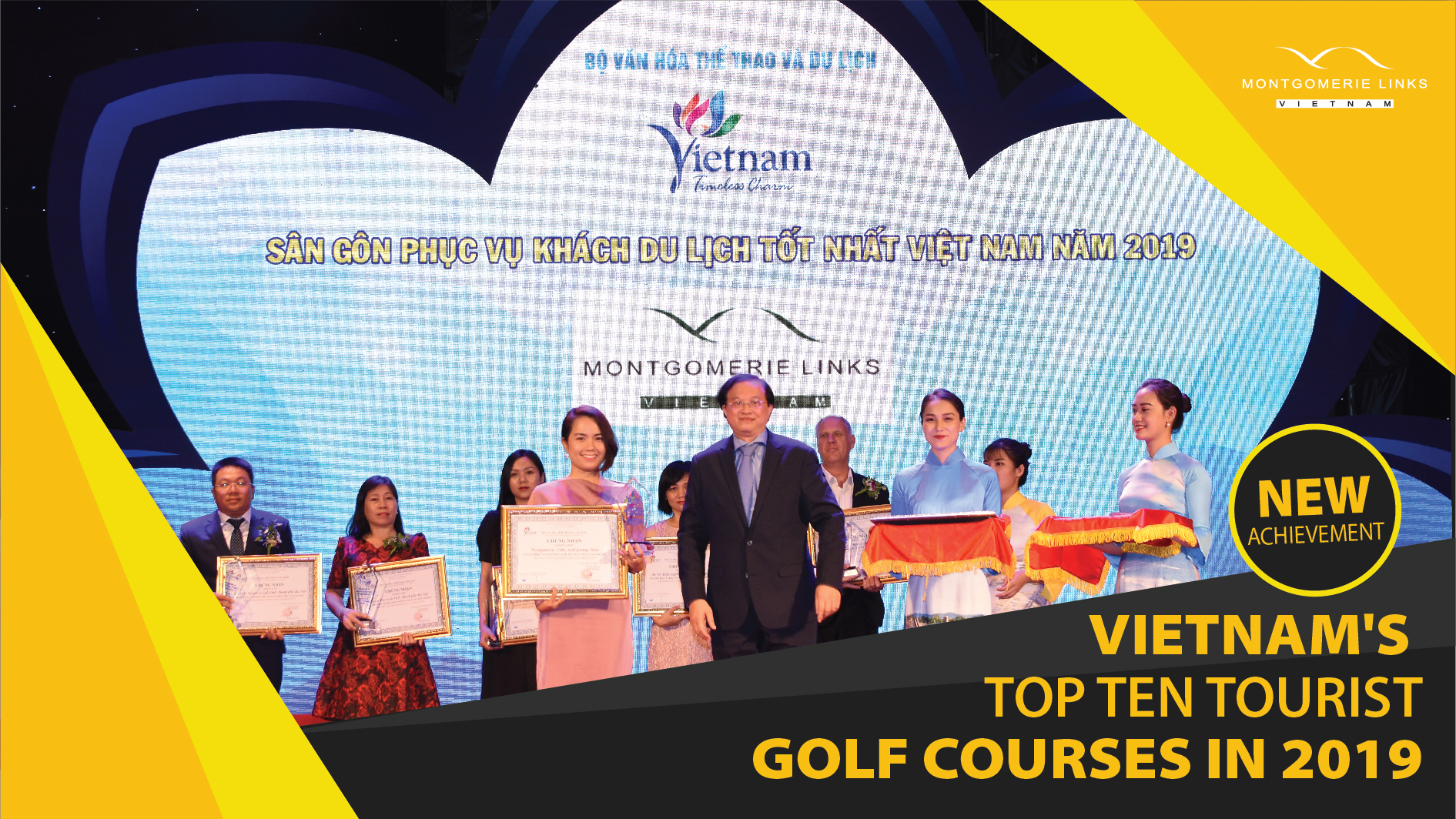 MONTGOMERIE LINKS AND HONORABLE AWARD "VIETNAM’S TOP 10 TOURIST GOLF COURSE IN 2019"