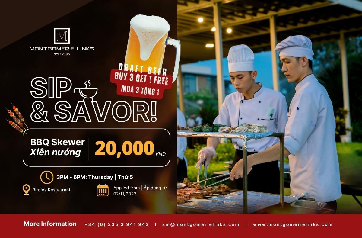 SIP & SAVOR! GIỜ VÀNG TẠI NHÀ HÀNG BIRDIES MỖI THỨ 5