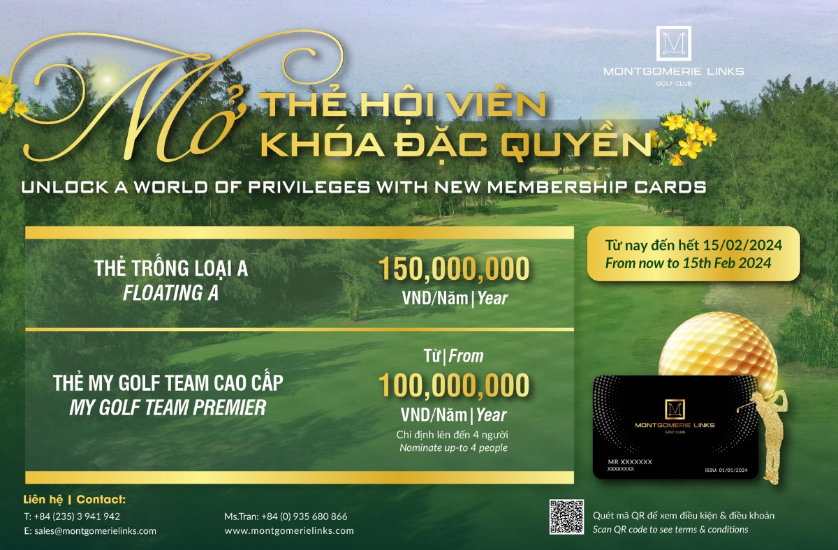 UNLOCK A WORLD OF PRIVILEGES WITH NEW MEMBERSHIP CARDS AT MONTGOMERIE LINKS GOLF CLUB
